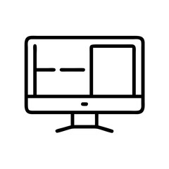 Desktop Monitor with Multiple Windows Icon Design