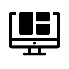 Desktop Monitor with Multiple Windows Icon Design