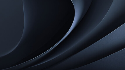 Minimalist 3D render featuring concentric dark curved layers with a soft gradient of blue light. The clean, modern design evokes depth, structure, and futuristic elegance.

