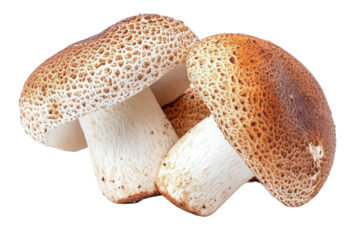 brown mushrooms - closeup isolated pair