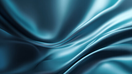 Obraz premium Elegant abstract image of smooth blue satin-like waves with soft gradients and reflective highlights, evoking fluidity, luxury, and a modern aesthetic.