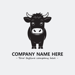 Cow illustration black and white for logo company vector image
