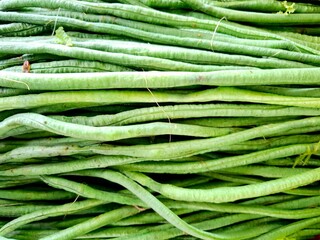 Fresh Long Beans for sale at the market