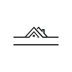 roof logo minimalist icon vector illustration