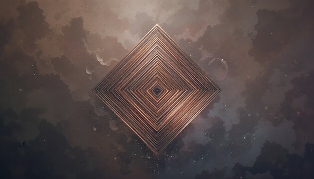 Dynamic geometric patterns abstract space digital art cosmic environment aerial view visual concept for creative design