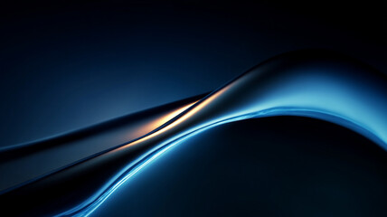 Abstract 3D illustration of a smooth, glowing arc with blue and orange highlights on a dark background. Futuristic, elegant, and tech-inspired visual with sleek curvature and lighting.