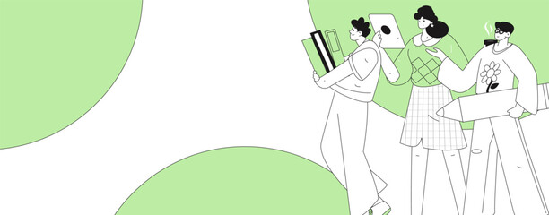 Flat vector illustration of business people operating work scene  © Lyn Lee