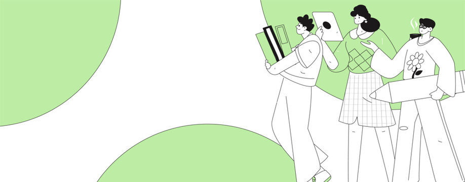Flat vector illustration of business people operating work scene

