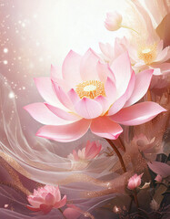 Divinely shining lotus background