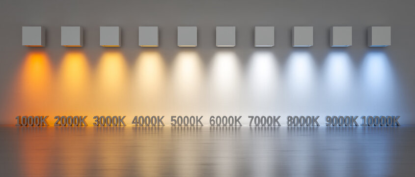 Color temperature scale with warm and cold colors ranging from 1000k to 10000k, useful for designers and photographers