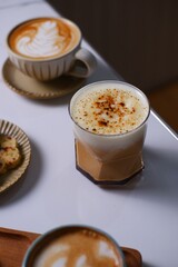 coffee brulee on the table 