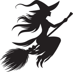 silhouette Halloween witch