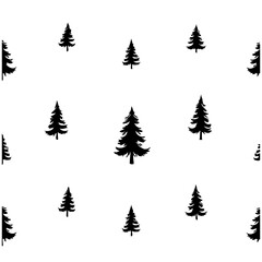 Silhouetted Evergreen Trees Seamlessly Repeated