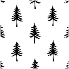 Obraz premium Elegant Evergreen Forest Seamless Pattern Design