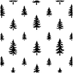 Fototapeta premium Evergreen Forest Silhouette Pattern Design