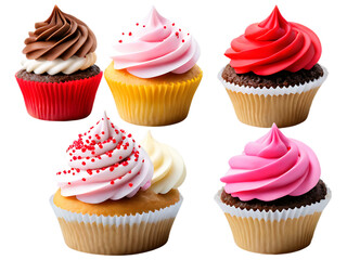 Assorted Cupcakes with Colorful Frosting