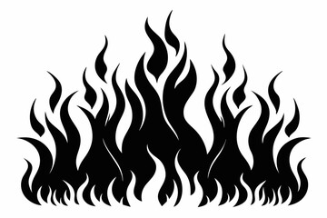 Black silhouette of a flame border design