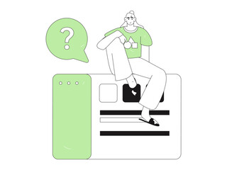 Flat vector illustration of business people operating work scene
