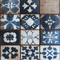 Blue and White Floral Tile Mosaic: A Stunning Ceramic Artwork