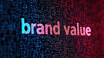 brand value concept. Digital representation of brand value with colorful data elements.