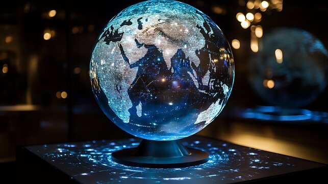 Holographic planet projection from a device 