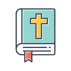 Fototapeta premium Bible Book Icon Representing Religious Reading Material and Spiritual Study