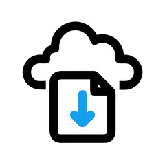 Obraz premium Cloud Download Icon Representing Remote File Access and Cloud Storage