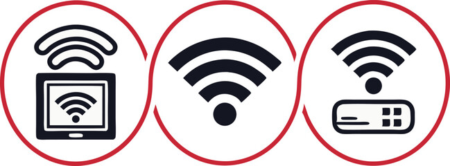 WIFI wireless internet signal vector icon 