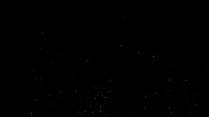 Fire sparks isolated on black background.