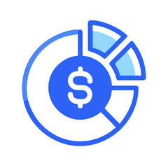 Obraz premium Financial Pie Chart Icon Representing Data Distribution and Budget Analysis
