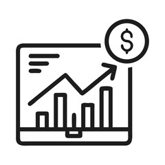 Growth Analysis Icon Representing Statistical Data and Business Insights