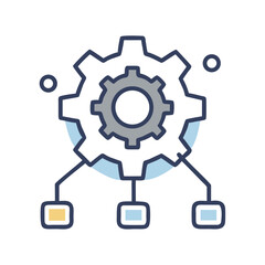 Obraz premium Network Gear Icon Representing Backend Configuration and System Setup