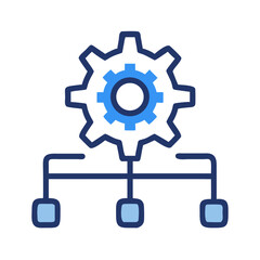 Obraz premium Network Gear Icon Representing Backend Configuration and System Setup