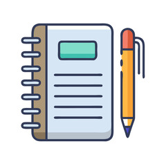 Notebook with Pen Icon Representing Academic Writing and Note-taking