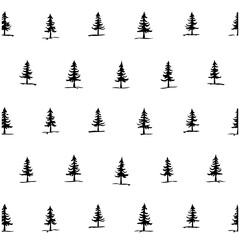 Fototapeta premium Monochrome Minimalist Evergreen Tree Pattern Design