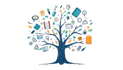 Knowledge tree, growth, learning, ideas, resources.