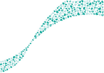 ハート柄の背景 緑系の3色 ハート