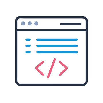 Web Code Editor Icon Representing Online Coding and Development Environment