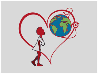 Heart-shaped graphic design for World Heart Day. A stylized heart graphic, representing a human heart, with the text 