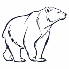 Simple a Bear line art vector design white background