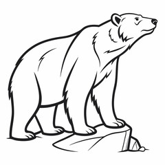 Simple a Bear line art vector design white background