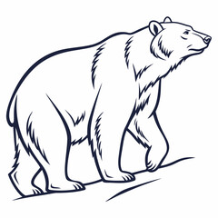 Simple a Bear line art vector design white background