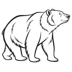 Simple a Bear line art vector design white background