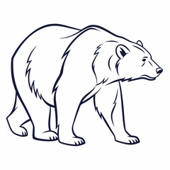 Simple a Bear line art vector design white background