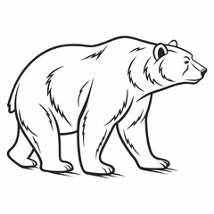 Simple a Bear line art vector design white background