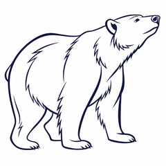 Simple a Bear line art vector design white background