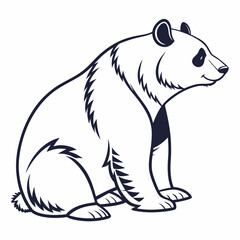 Simple a Bear line art vector design white background