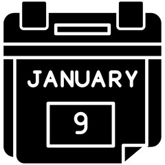 9th January Date Icon