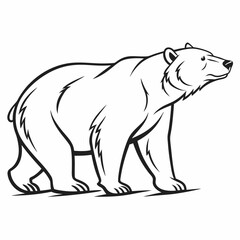 Simple a Bear line art vector design white background