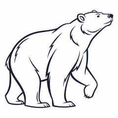Simple a Bear line art vector design white background